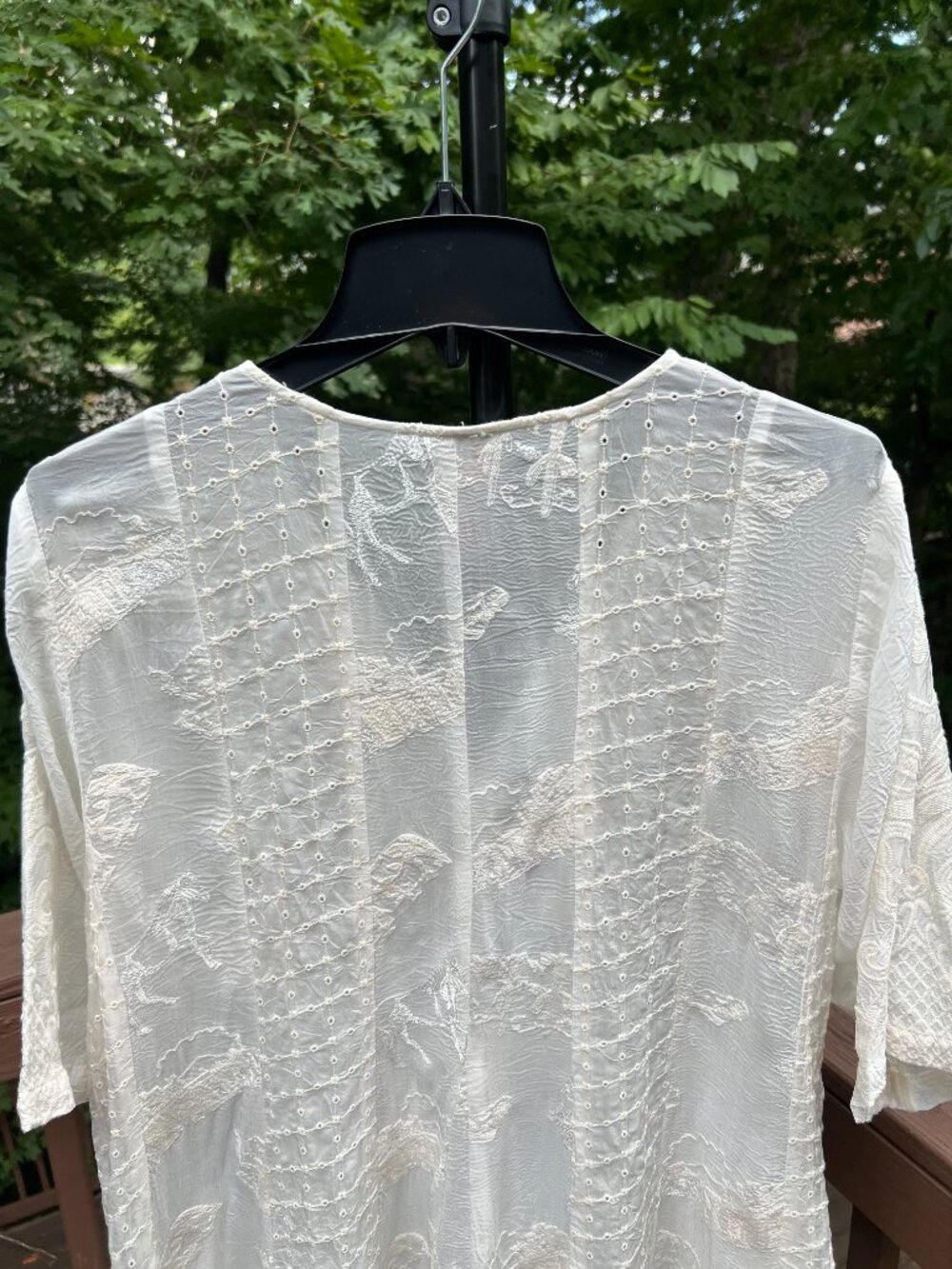 NWOT Johnny Was Horse Embroidered Boho Knee Length Dress Cream Size S - Picture 7 of 12